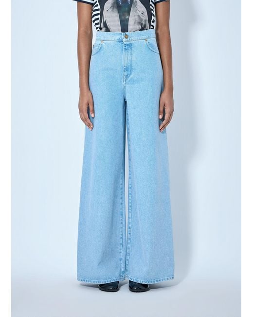 Max Mara Blue Wide-leg Denim Trousers
