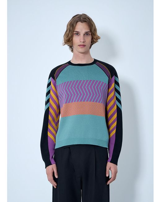Kiko Kostadinov Blue Gizi Panelled Jumper for men