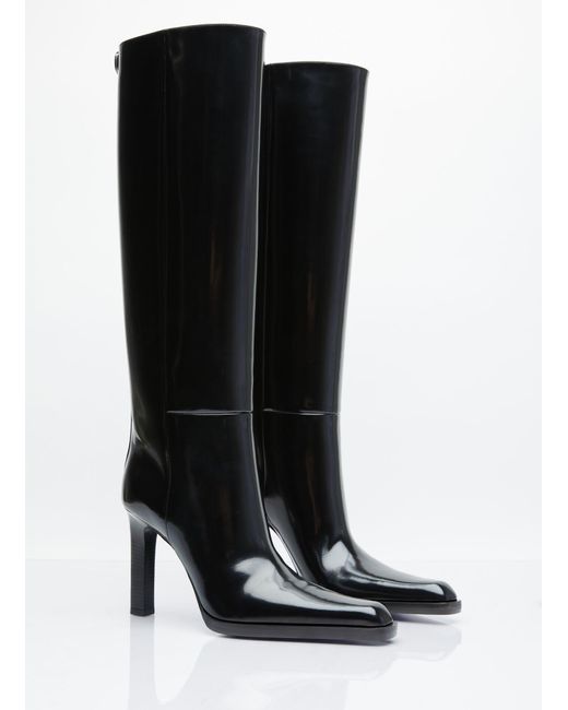 Saint Laurent Black Nina High Leather Boots for men