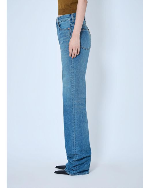 Saint Laurent Blue Flared High-Waisted Five-Pocket Jeans