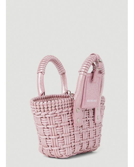 Balenciaga Pink Bistro Xs Basket Tote Bag