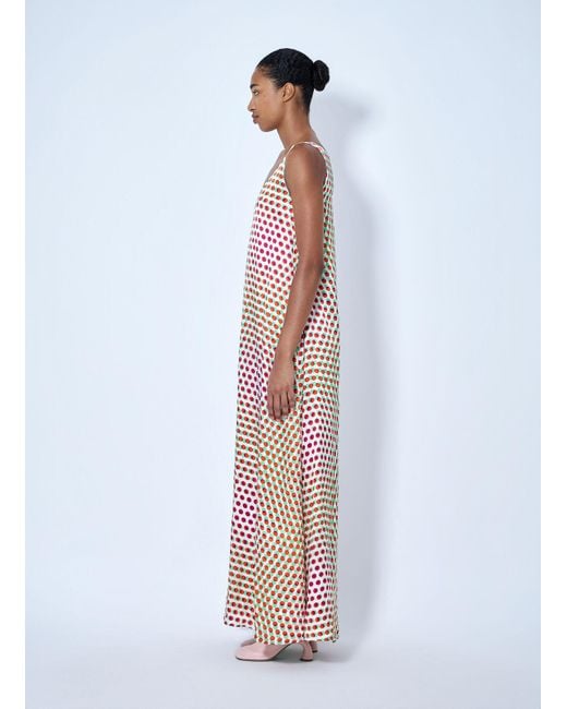 Dries Van Noten White Draz Polka-Dot Silk Maxi Dress