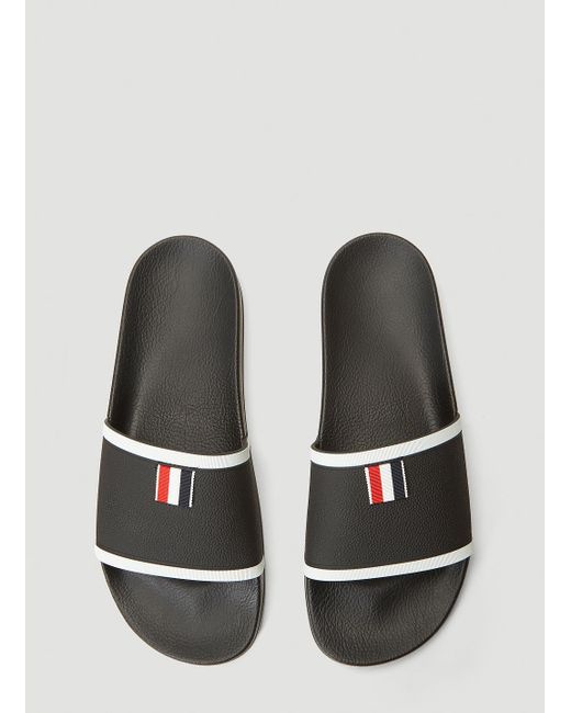 thom browne black flag pool slides