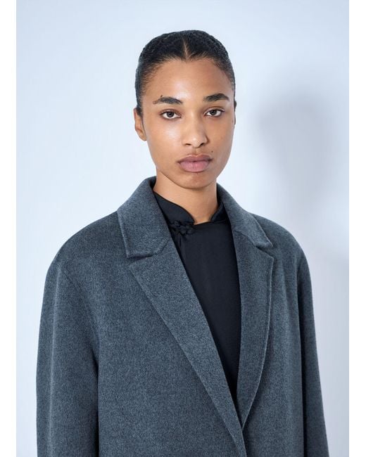Rohe Blue Double-Faced Wool Long Coat
