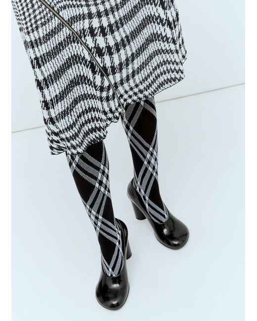 Burberry Blue Warped Houdstooth Midi Dress