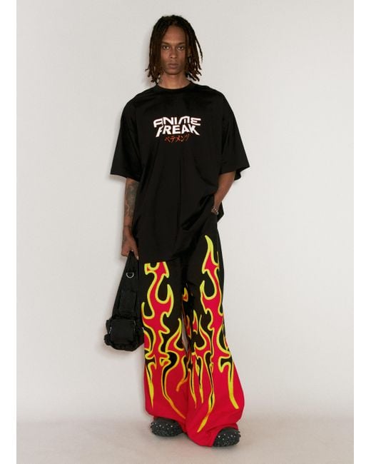 Vetements Fire Big-shape Jeans in Red for Men | Lyst