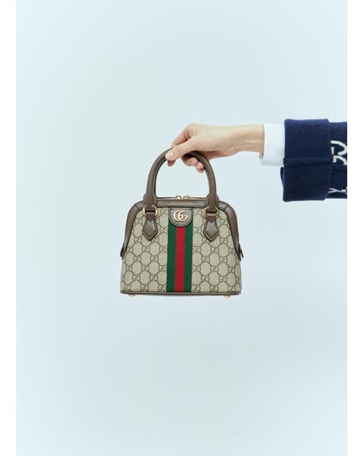 Gucci Blue Ophidia Gg Mini Top Handle Handbag