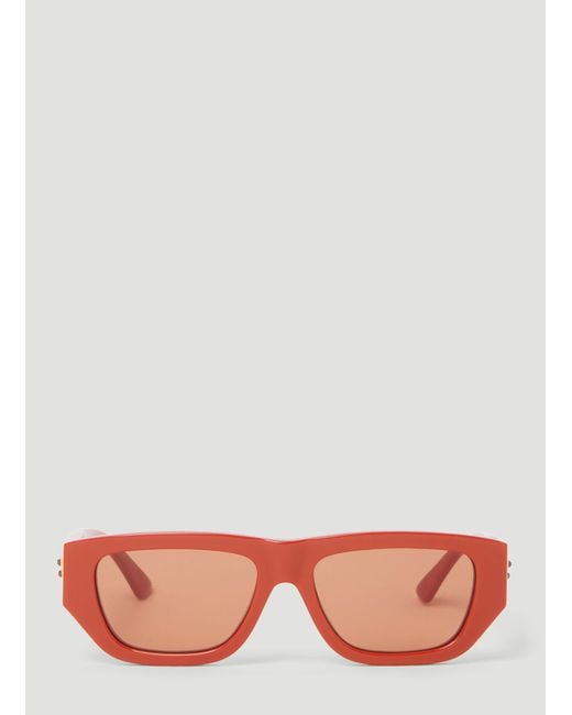 Bottega Veneta Pink Bolt Rectangular Sunglasses