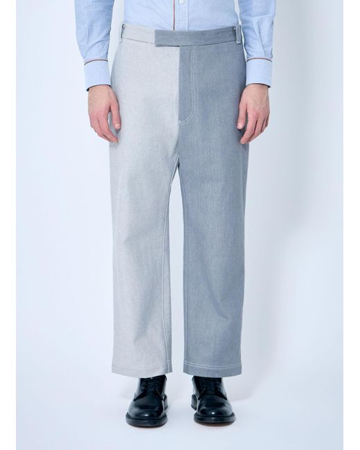 Thom Browne Blue Constrast Tailored Pants for men