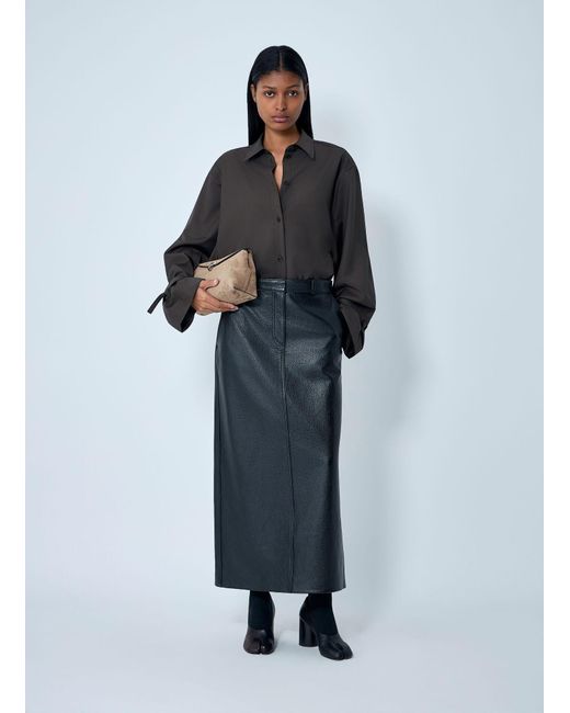 Totême Blue Leather Skirt