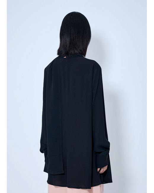 Totême  Blue Draped Scarf Blouse