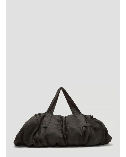 h:ours Black Mud Stripe Duffle Bag for men