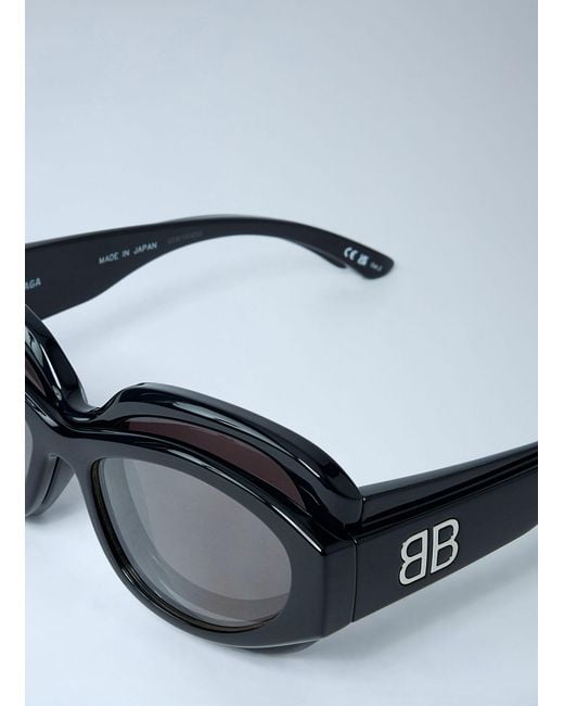 Balenciaga Black Superbusy Round Sunglasses