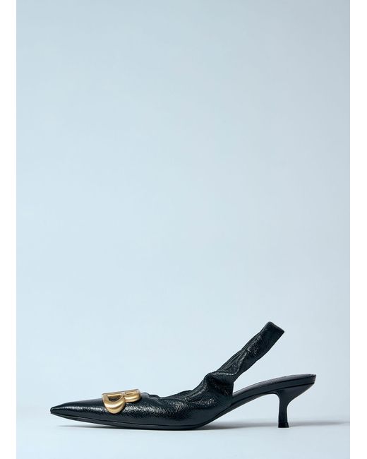 Balenciaga Blue Monaco Slingback Heels