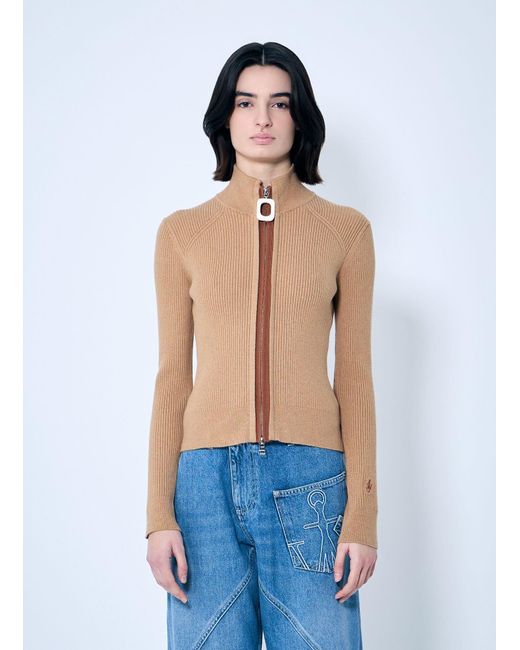 J.W. Anderson Blue Jw Anderson Fitted Zip-Up Cardigan