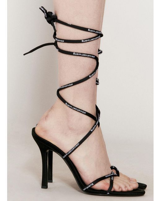 Alexander Wang Natural Helix 105 Strappy Heeled Sandals