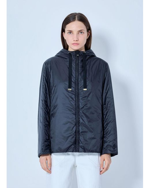 Max Mara Blue Hooded Puffer Jacket