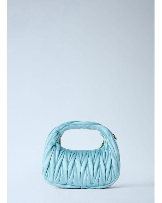 Miu Miu Blue Wander Matelassé Satin Mini Bag