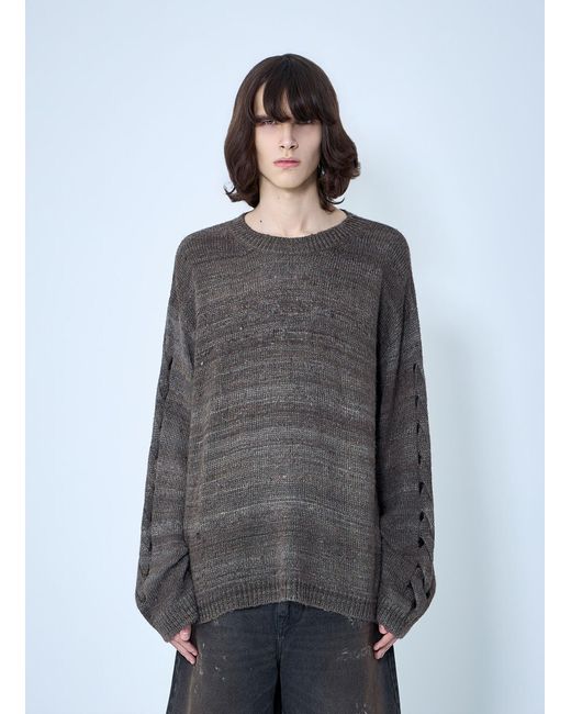 Our Legacy Gray Popover Roundneck Sweater for men