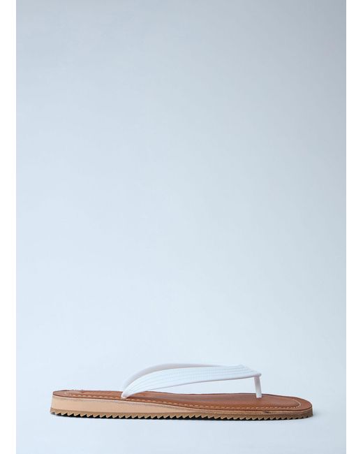 Miu Miu Blue Leather Sole Flip-Flops