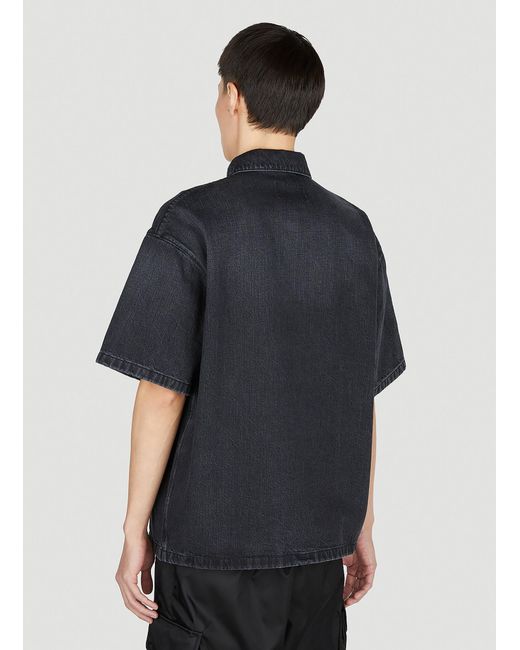 Prada Black Denim Triangle Shirt for men
