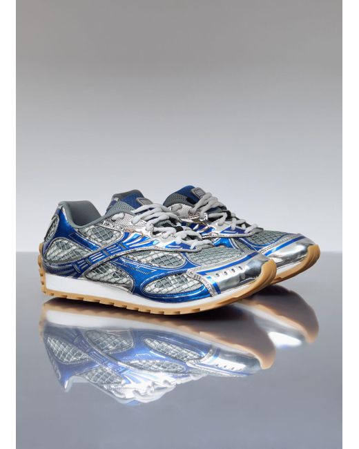 Bottega Veneta Blue Metallic Orbit Sneakers for men
