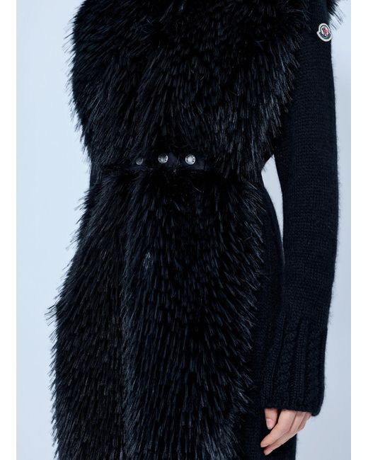 Moncler Blue Textured Wool-blend Coat