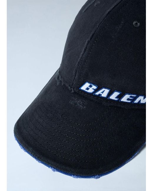 Balenciaga Blue Logo Motif Baseball Cap for men