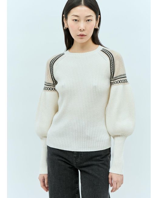 Max Mara White Feminine Wool And Cashmere Sweater