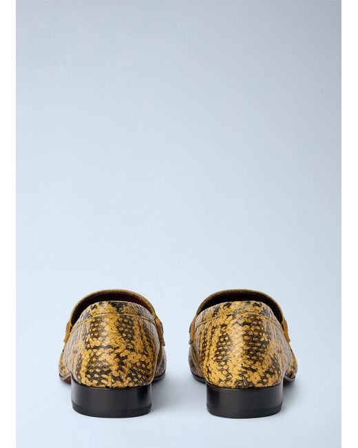 Dries Van Noten White Python-print Leather Loafers