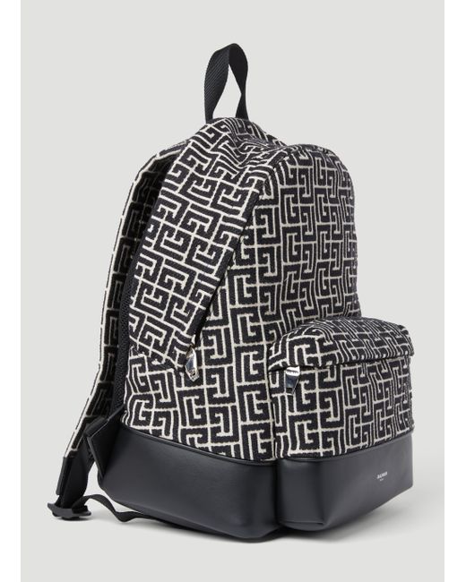 Backpack with jacquard monogram