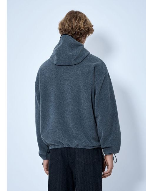 Miu Miu Blue Hooded Zip Sweatshirt