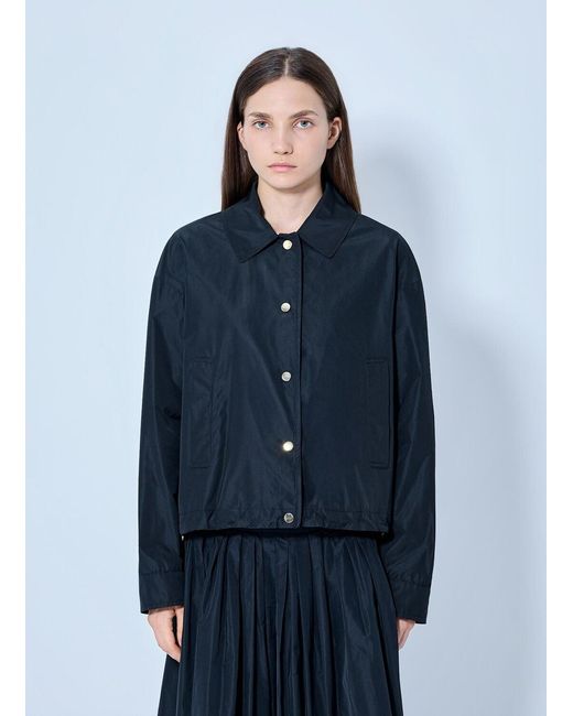 Max Mara Blue Collared Button-up Jacket