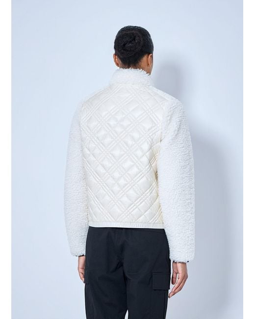 Moncler White Diamond-Quilted Padded Cardigan