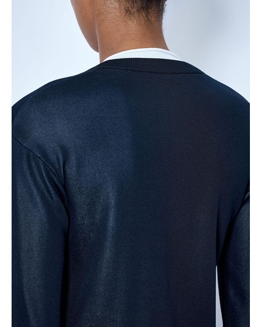 Bottega Veneta Blue Silk Double Knit Cardigan