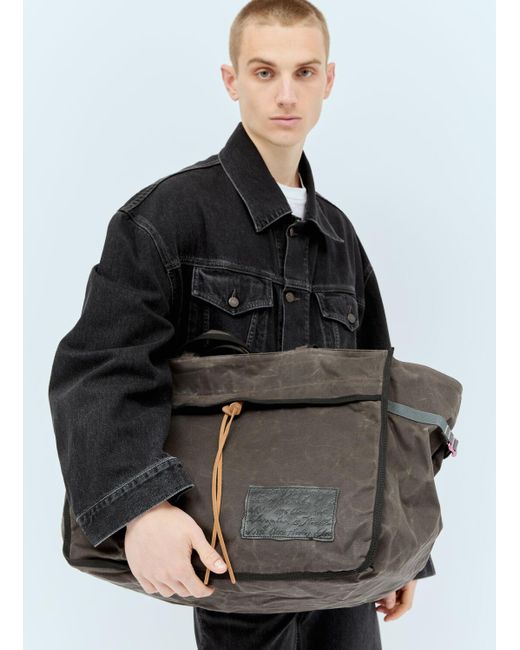 Acne Black Canvas Tote Bag for men