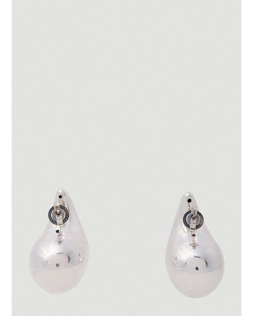 Bottega Veneta White Sterling Silver Teardrop Stud Earrings