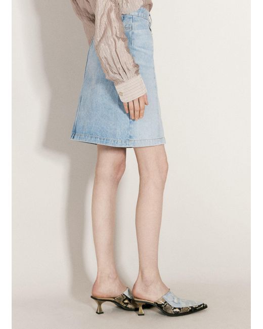 Martine Rose Blue Narrow Front Mini Skirt