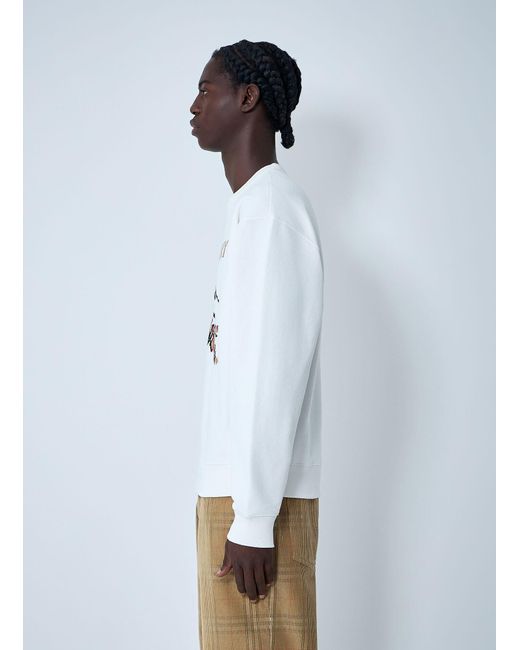 Burberry White Logo Motif Sweatshirt for men