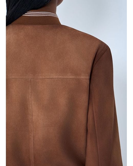 Miu Miu Brown Suede Bomber Jacket