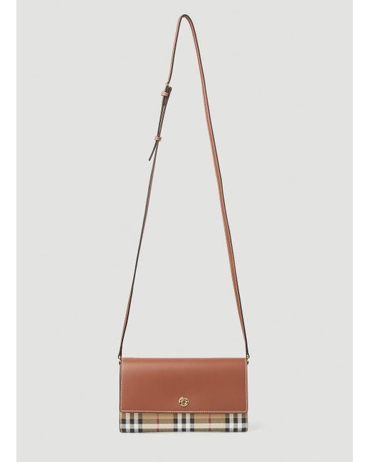 Burberry Hannah Vintage Check Shoulder Bag in White Lyst