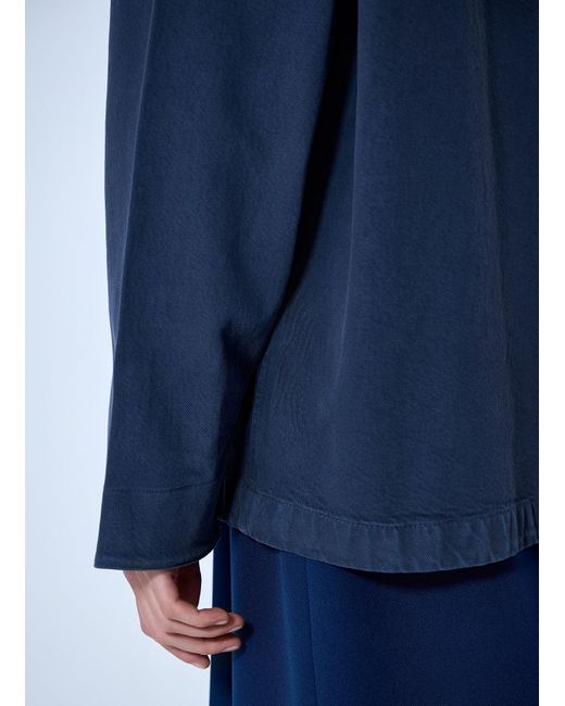Miu Miu Blue Single-Breasted Garment-Dyed Gabardine Jacket