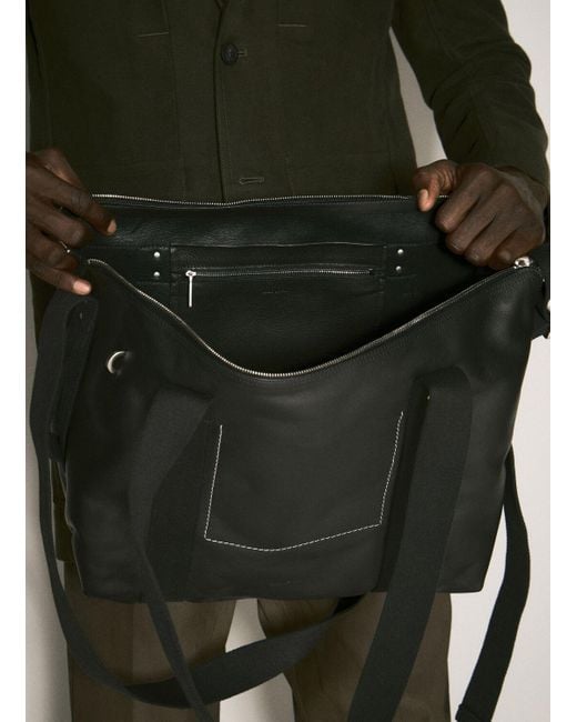 Rick Owens Leather Trolley Tote Bag in Black for Men | Lyst