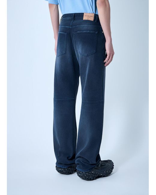 Balenciaga Blue Curved Knee Pants for men