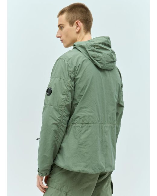 C P Company Green Fatt Nylon Reversible Hooded Jacket for men