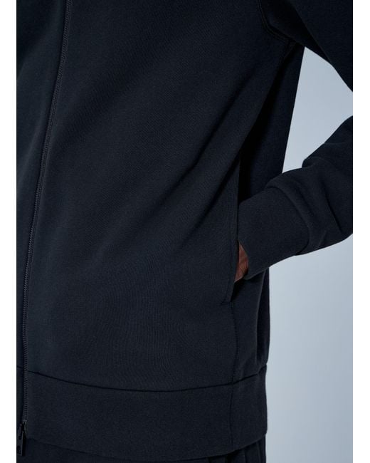 Moncler Blue Zip Hoodie With Logo Patch for men
