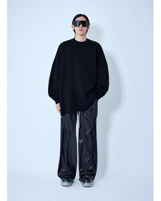 Rick Owens Blue Drkshdw Creatch Wide Cargo Drawstring Pants for men