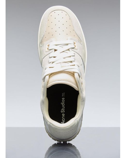 Acne White Leather Low Top Sneakers for men
