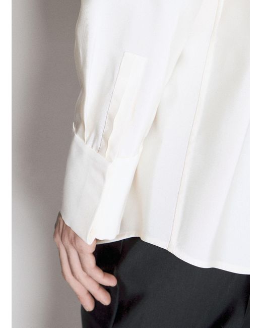 Saint Laurent White Faille Overshirt for men