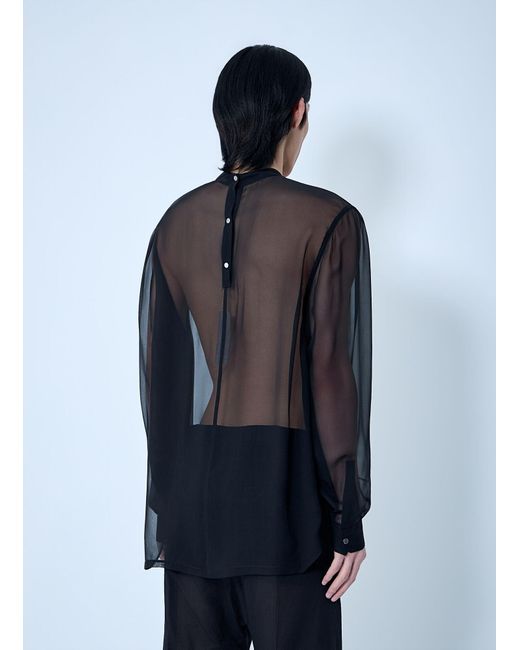 Rick Owens Blue Sheer Panel Shirt for men